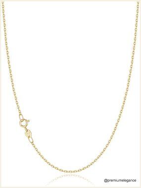 1.2mm Cable Chain Necklace 18K Gold Plated 925 Silver 14-24
